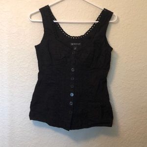 Black button up tank top